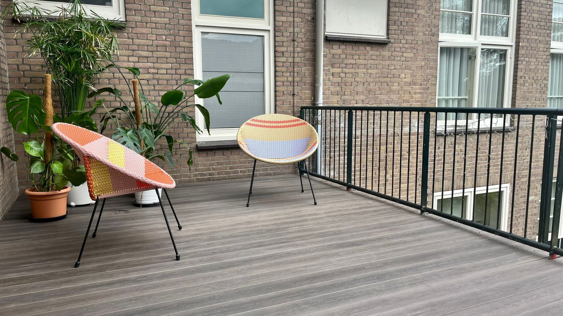 Terras met natuursteen